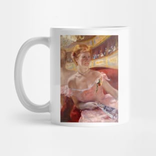 Woman with a Pearl Necklace in a Loge by Mary Cassatt Mug